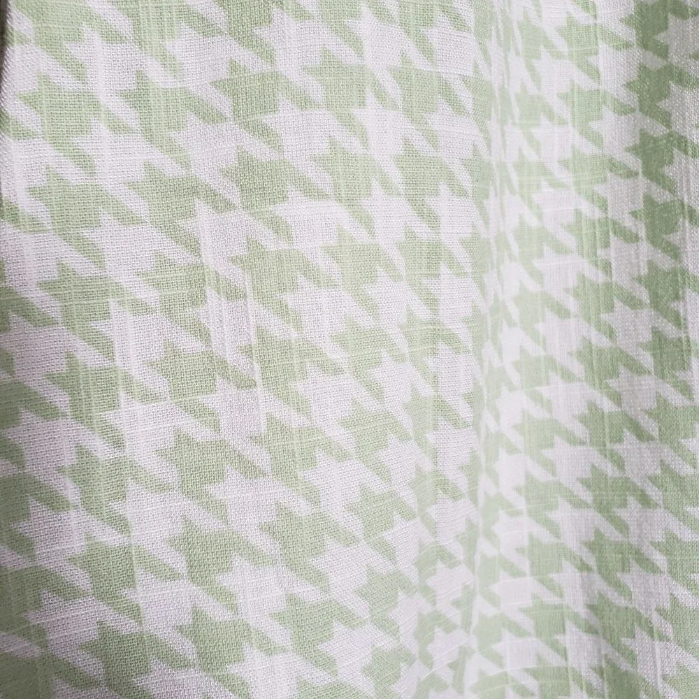 Roxy Summertime Feeling Smocked Midi Dress Houndstooth Green/White Sz Small NEW - Picture 7 of 12